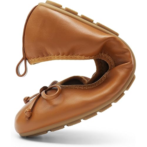 DREAM PAIRS Women's Flats, Foldable Ballet Flats for Women, Bowknot Round Toe Comfort Light Weight Slip-On Dress Shoes