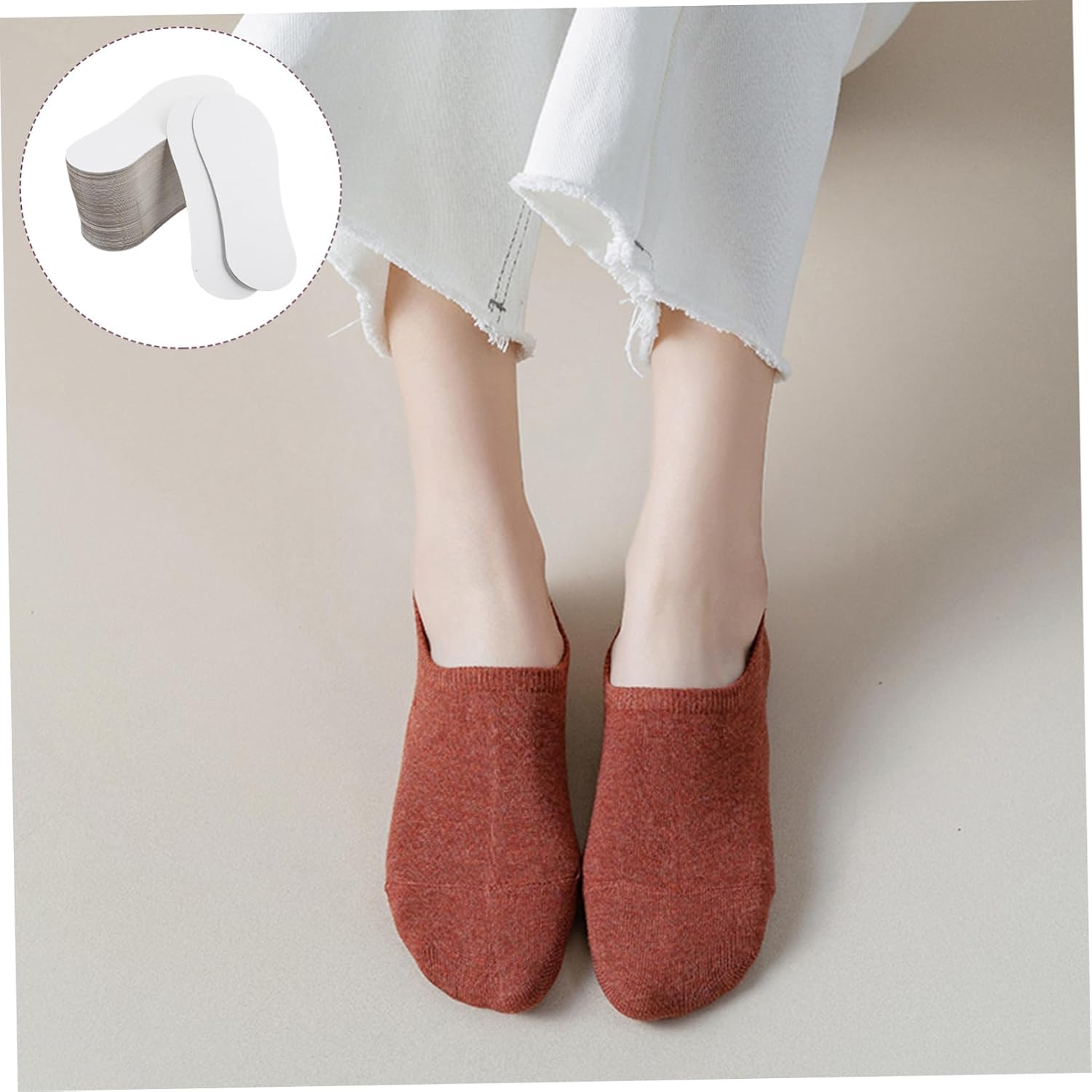 100pcs Invisible Socks Paperboard Organizers Low Cut Socks Holder for Women