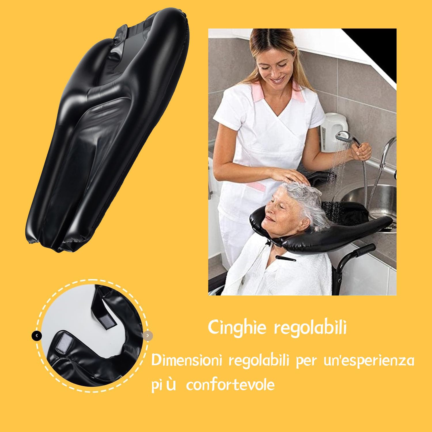 Lavatesta Portatile per Parrucchieri Professionale, Poggiatesta Per Lavare Capelli Lavandino Casa, Lavandino Mobile, Lavatesta Gonfiabile per Lavaggio Capelli