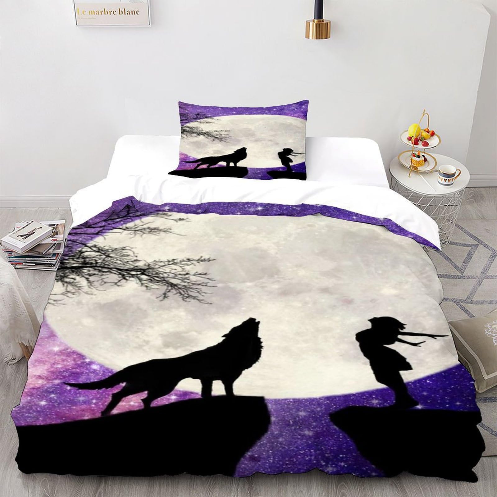 Parure de couette panda en microfibre 135x200 cm avec taies