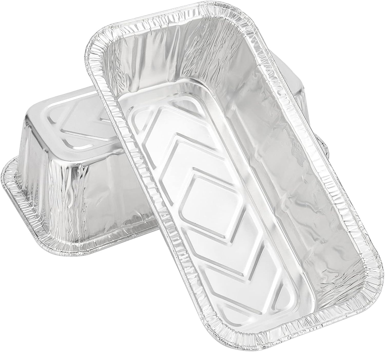 MANCHAP 100 Pack Foil Bread Baking Pans, 8.6 x 4.5 x 2.4 Inch Aluminum Foil Trays Tins for Food Storage, Takeout, Silver