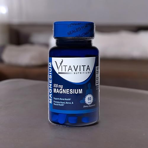 Miniatura 2 de Magnesio 500 mg, apoya la salud ósea, promueve la salud del corazón, los nervios y los músculos, 60 tabletas