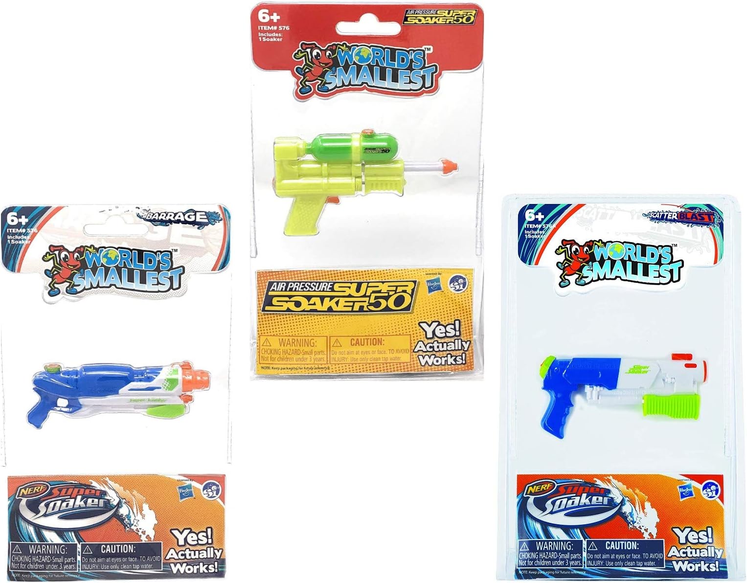 World's Smallest Soaker - Set of 3 - SS50, Barrage and Scatter Blast
