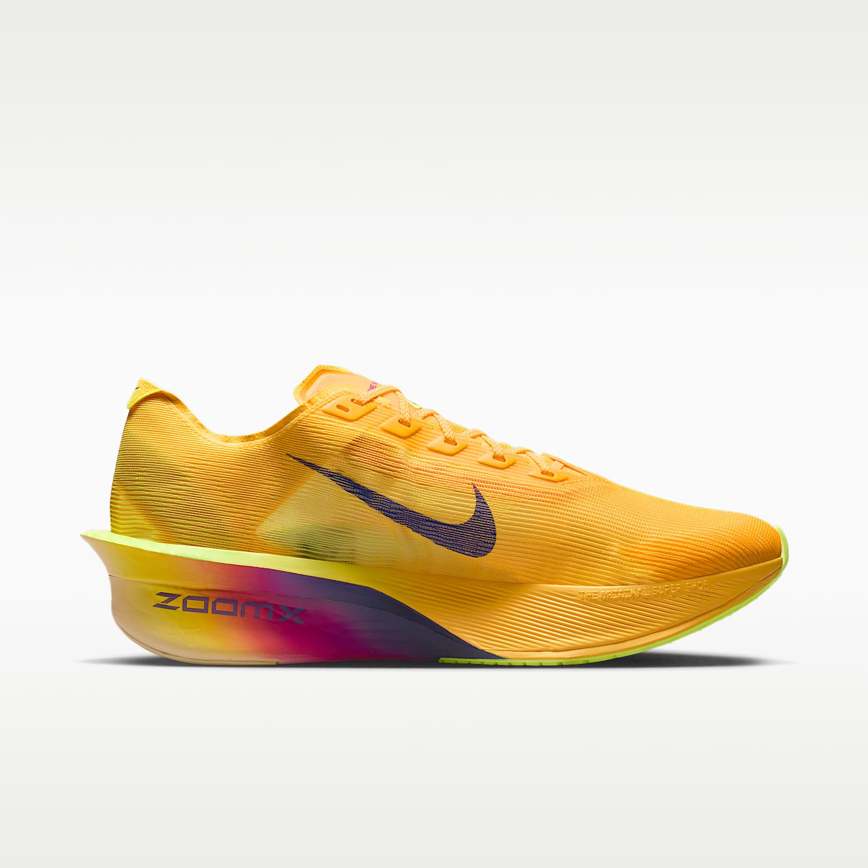 Nike Vaporfly 4 Herren Straßenrennschuhe (Citron Pulse/Laser Orange/Volt Ice/Indigo Burst)