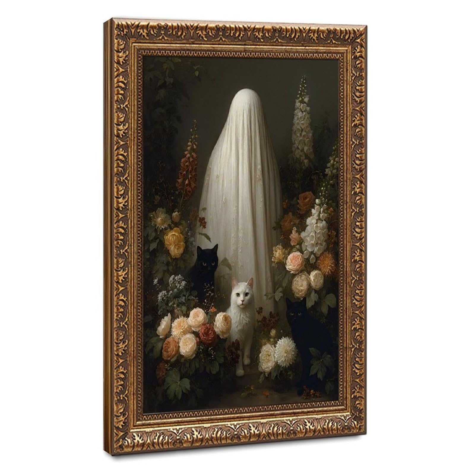 Bareronor Bronze Ghost Cat Canvas Poster Bedroom Decor Landscape Office Room Decor Gift 24" L X 36" W