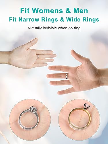 Miniatura 6 de TUZAMA Ajustador de tamaño de anillo invisible para anillos sueltos, mujeres y hombres, paquete de 12, 12 tamaños para diferentes anchos de banda,