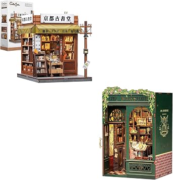 CUTEBEE Book Nook Kit - DIY Miniature House Kit for Adults, Teens and Beginners, Dollhouse Booknook Library Tiny House Bookshelf Decor 3D Wooden Puzzle, Gifts for Family, Friends Owl Bookstore