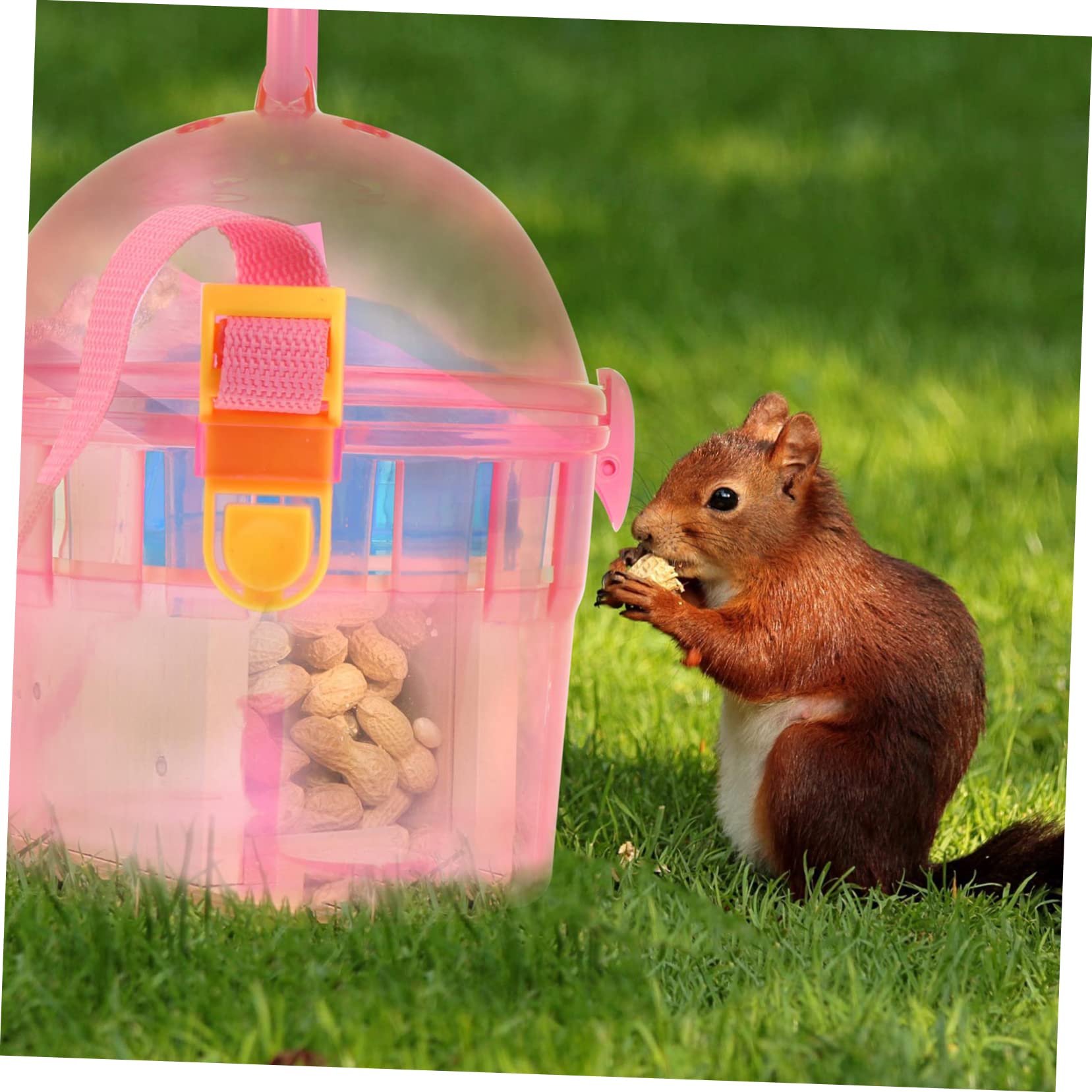 POPETPOP 1Set Hamster Outdoor Carrier Case with Feeder Lightweight Pet Cage for Animals Portable Travel Box for Chinchillas Hedgehogs and Rabbits for Hiking and Outings