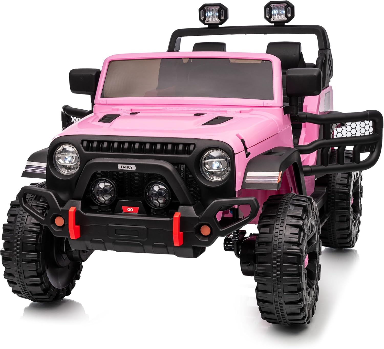 Hikiddo 2 Seater Ride on Car Truck, 12V Kids Electric Ride on Toy for Big Kids Age 3-8 w/Remote Control- Light Pink
