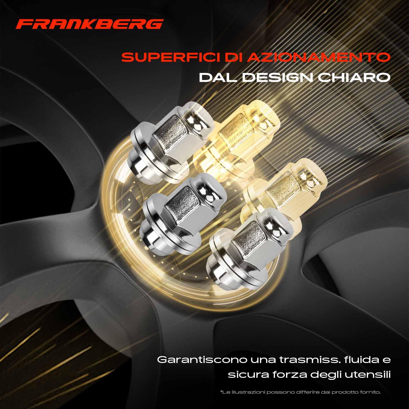 Frankberg Dadi per ruote Viti per ruote Bulloni per ruote Compatibile con R.a.n.g.e R.o.v.e.r Sport L494 R.a.n.g.e R.o.v.e.r IV L405 Discovery V L462 R.a.n.g.e R.o.v.e.r Sport L320 RRD500590
