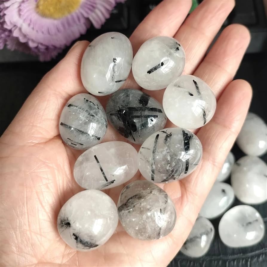 天然石カルサイト&ブラックトルマリン共生アメジストのハート　NO.070413 天然石カルサイト&ブラックトルマリン共生アメジストのハート NO