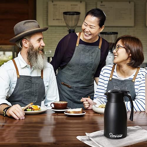 Miniatura 5 de SINCE 1997 MR.CHEF - Jarra térmica de café de 51 onzas, jarra de café aislada de acero inoxidable para mantener el calorjarra de café al vacío de