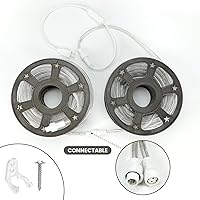 Vista 6 de Cuerda de luces LED impermeables de 50 pies, 360 luces LED de 110 V conectables para interiores y exteriores, para terraza, patio, piscina, camping