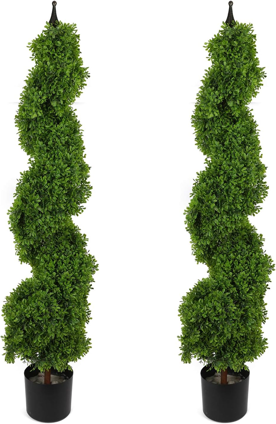 Topiary Trees Artificial Outdoor 2 Pack, Spiral Tree, Faux