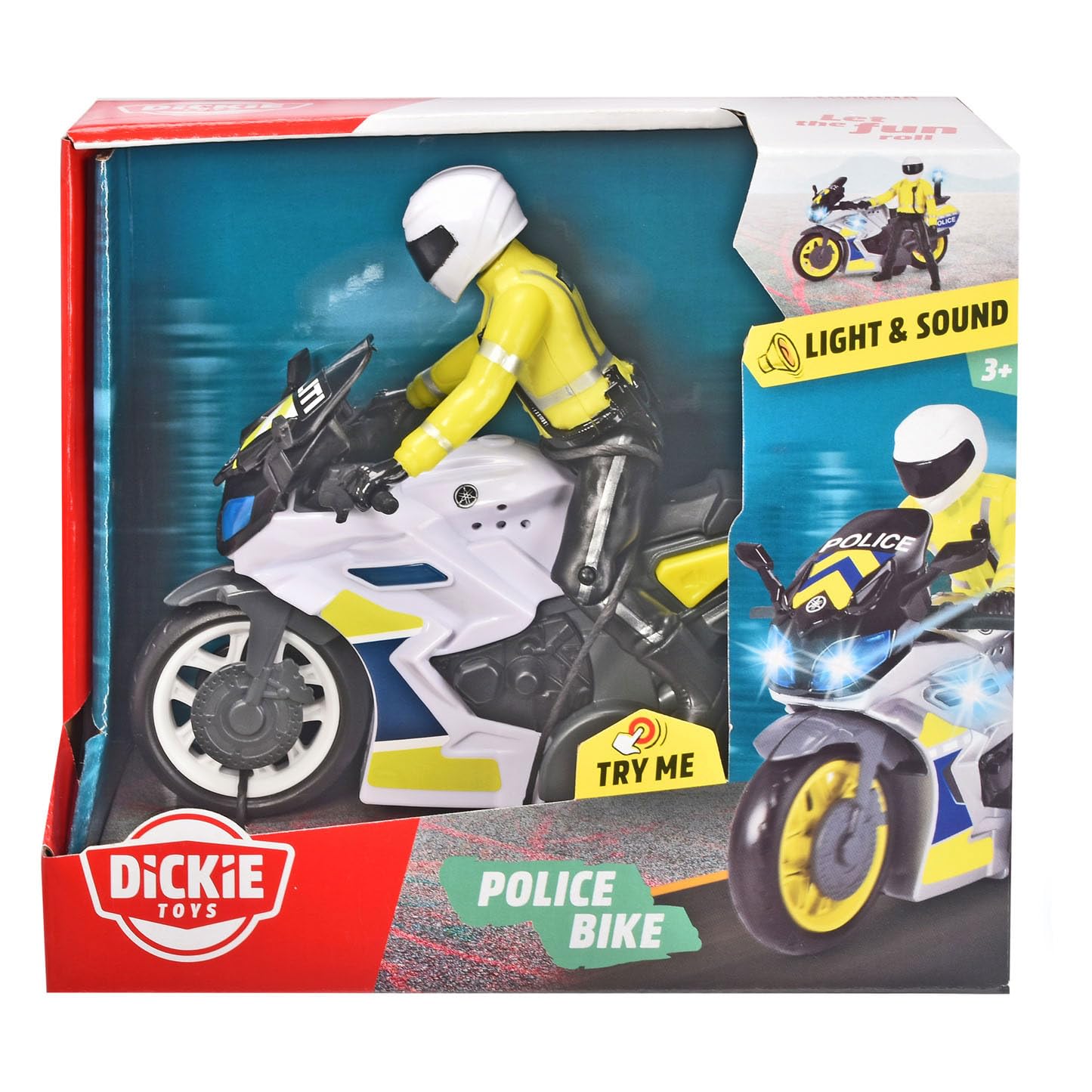 Dickie Toys Police Motorcycle Toy Motorcycle with Police Figure for Children Aged 3 Years and Up with Blue Light and Siren - Image 3