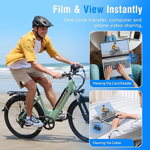 Miniatura 5 de Movcan Cámara corporal S70 con grabación de audio y video, cámara corporal HD 1520P con lente giratoria de 180°, cámara de grabación manos libres