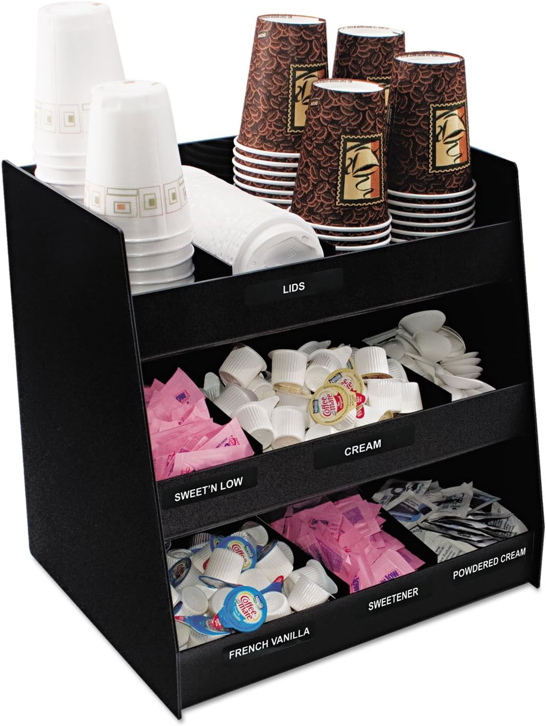 Vertical Condiment Organizer 14 1/2W X 11 3/4D X 15H Black "Product Category: Breakroom And Janitorial/Food Service Supplies"