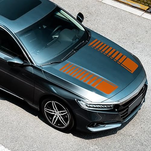 Miniatura 5 de Calcomanía de Vinilo para Capó de Coche con Rayas Deportivas Modificadas, Estilo Deportivo, Gráfico de Rayas, Calcomanía de Carreras, Decoración