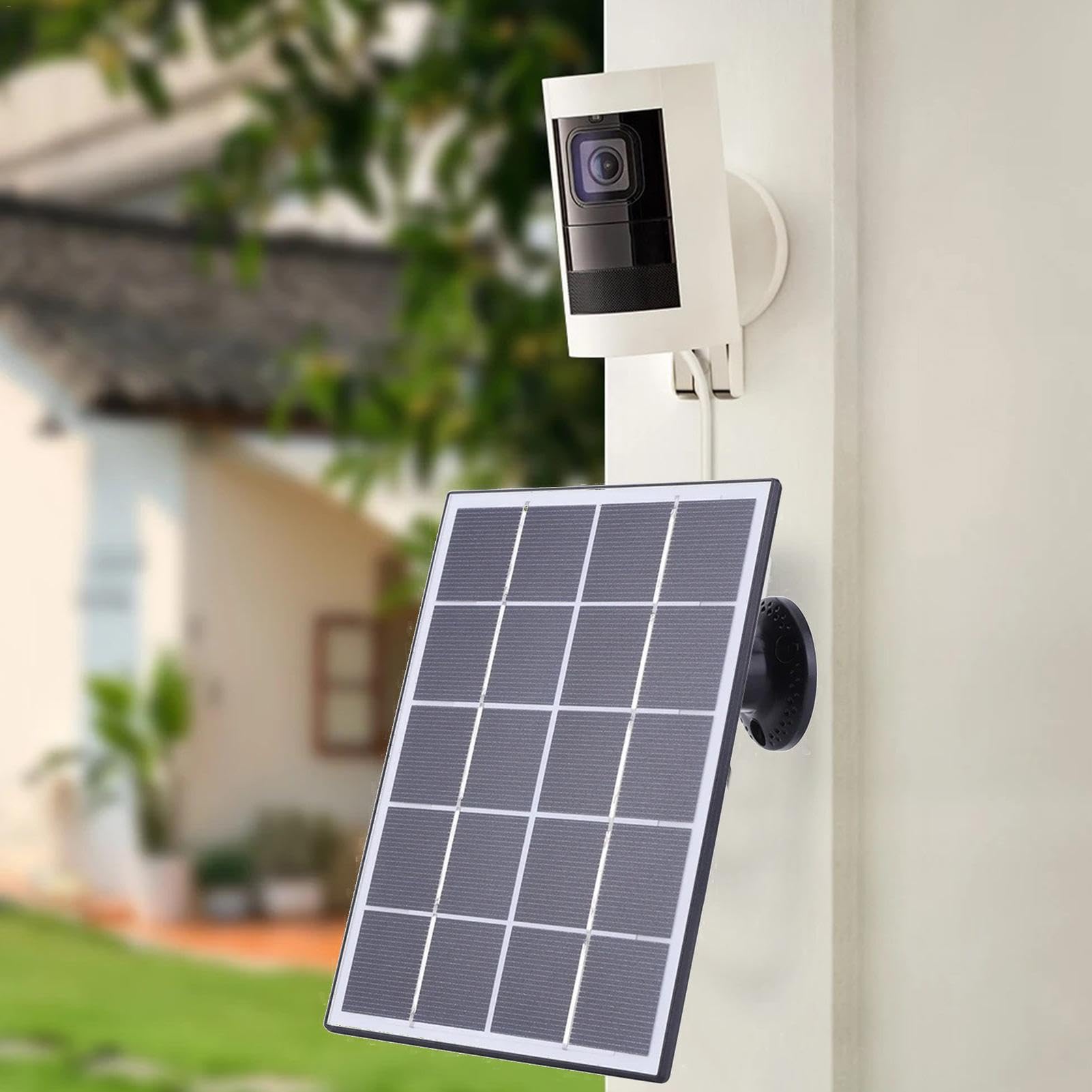 Monocrystalline Silicon Solar Panel - 10W DC Security Camera Charging Solar Panel | Waterproof Solar Panel Charger Continuously Powered for Rechargeable Battery Outdoor Camera & Video Doorbell