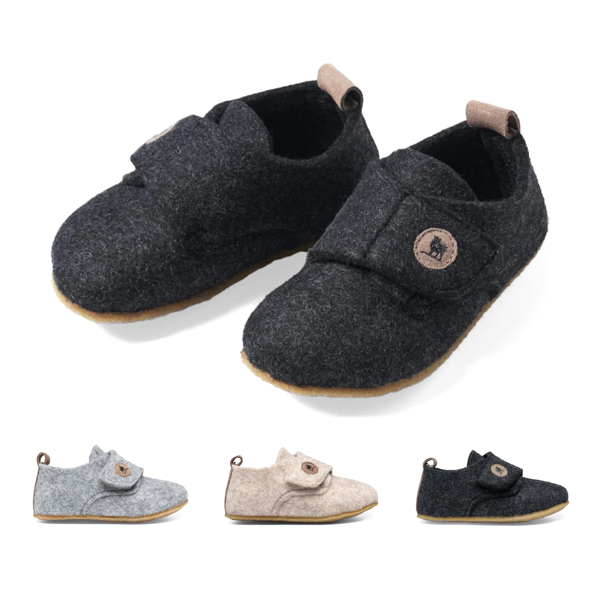 THE COZY SHEEP Hausschuhe für Jungen und Mädchen | Angenehme Pantoffeln Kinder | Filzhausschuhe Hauspatschen Kinder | Comfortable Slippers Kids