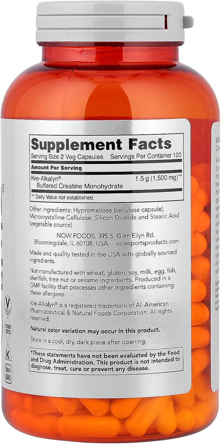 NOW Foods Kre-Alkalyn Creatine - 240 Capsules