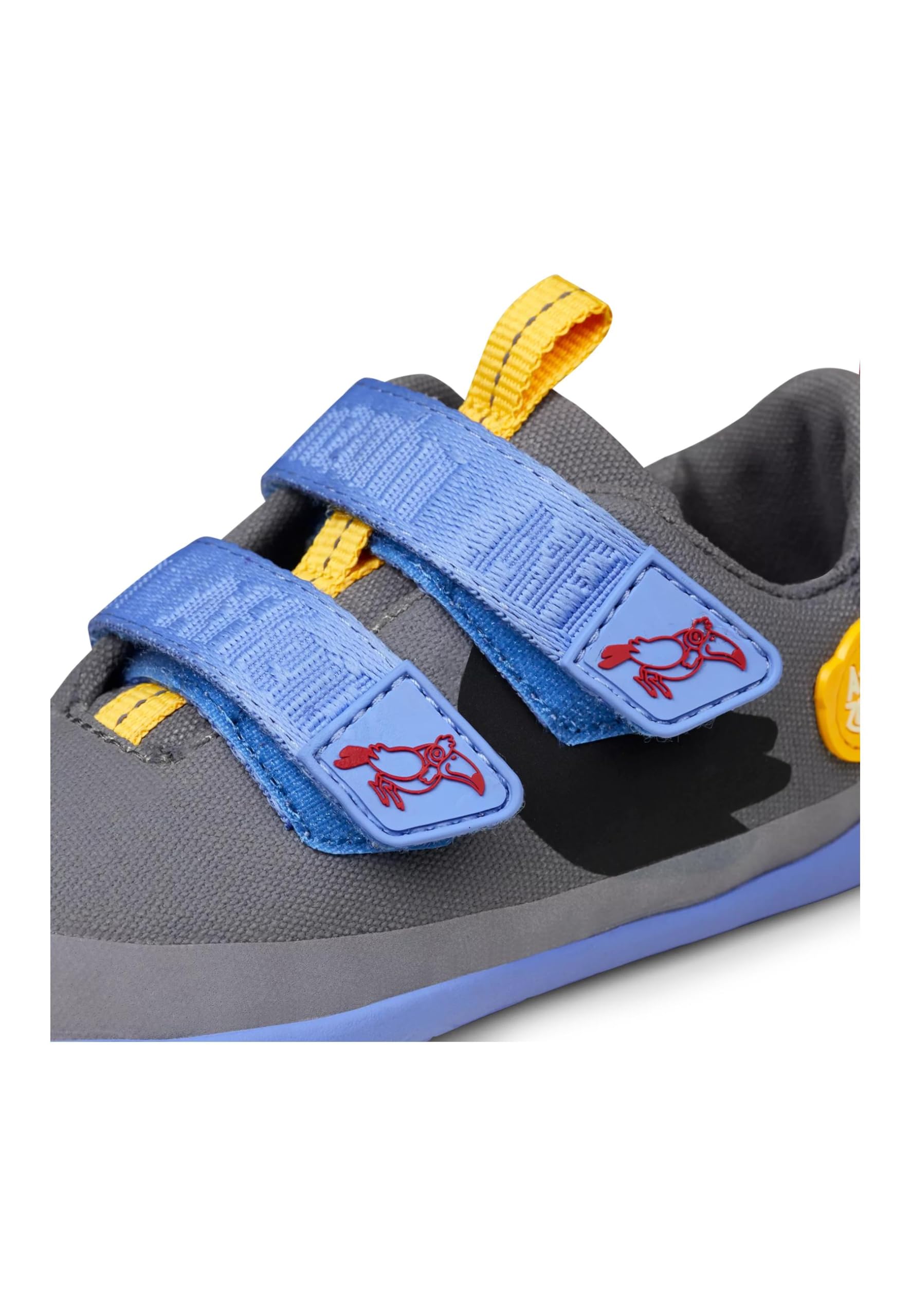 Affenzahn Barfußschuh Baumwolle Lucky Klettverschluss Vegan rutschfest Flexibel Reflektierend für den Sommer in Größe 21-32 Tukan - Grau