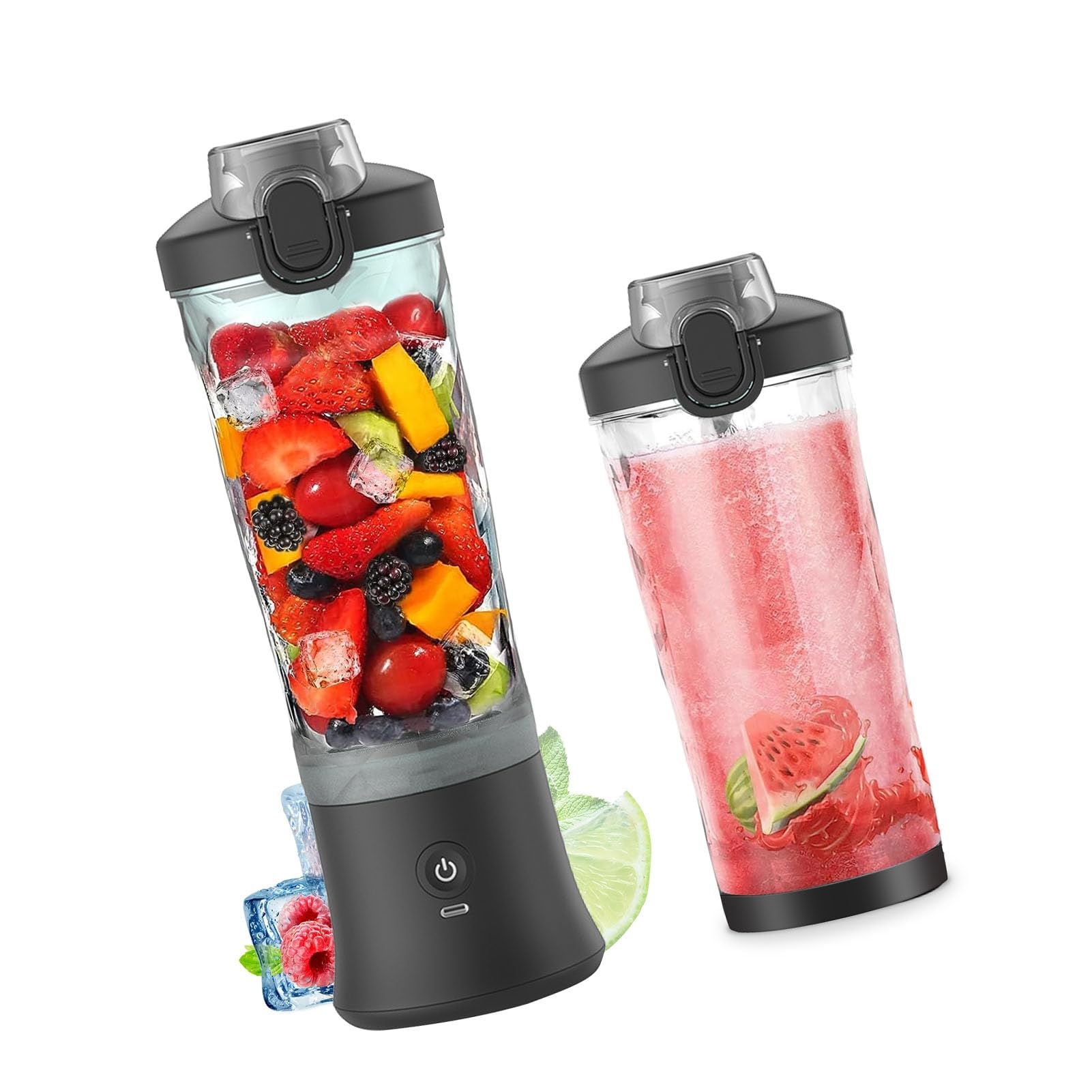 Batidora compacta de 600 ml y 6 cuchillas para preparar batidos sin grumos