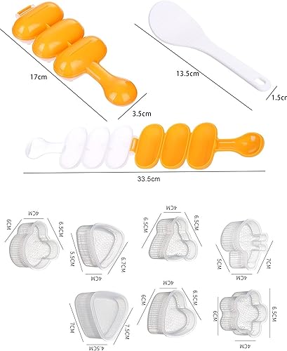 Miniatura 2 de Kit de fabricación de bolas de arroz para hacer sushi, moldeador de moldes Onigiri, grado alimenticio, libre de BPA