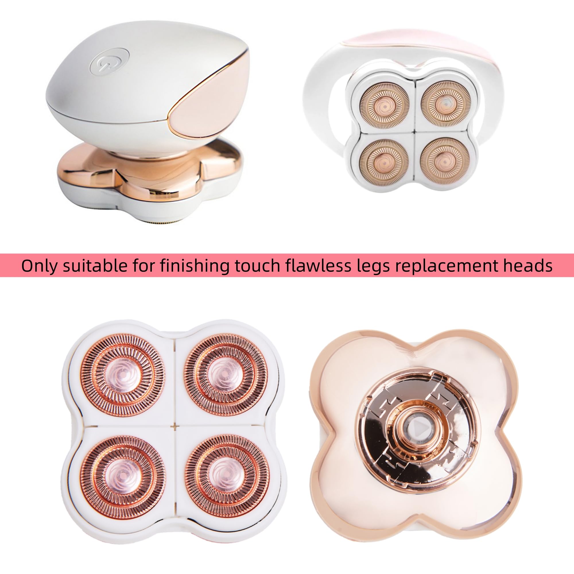 Legs Shaver Replacement Heads for Finishing Touch Flawless Women's Electric Leg Hair Remover Razor Blades Rose Gold