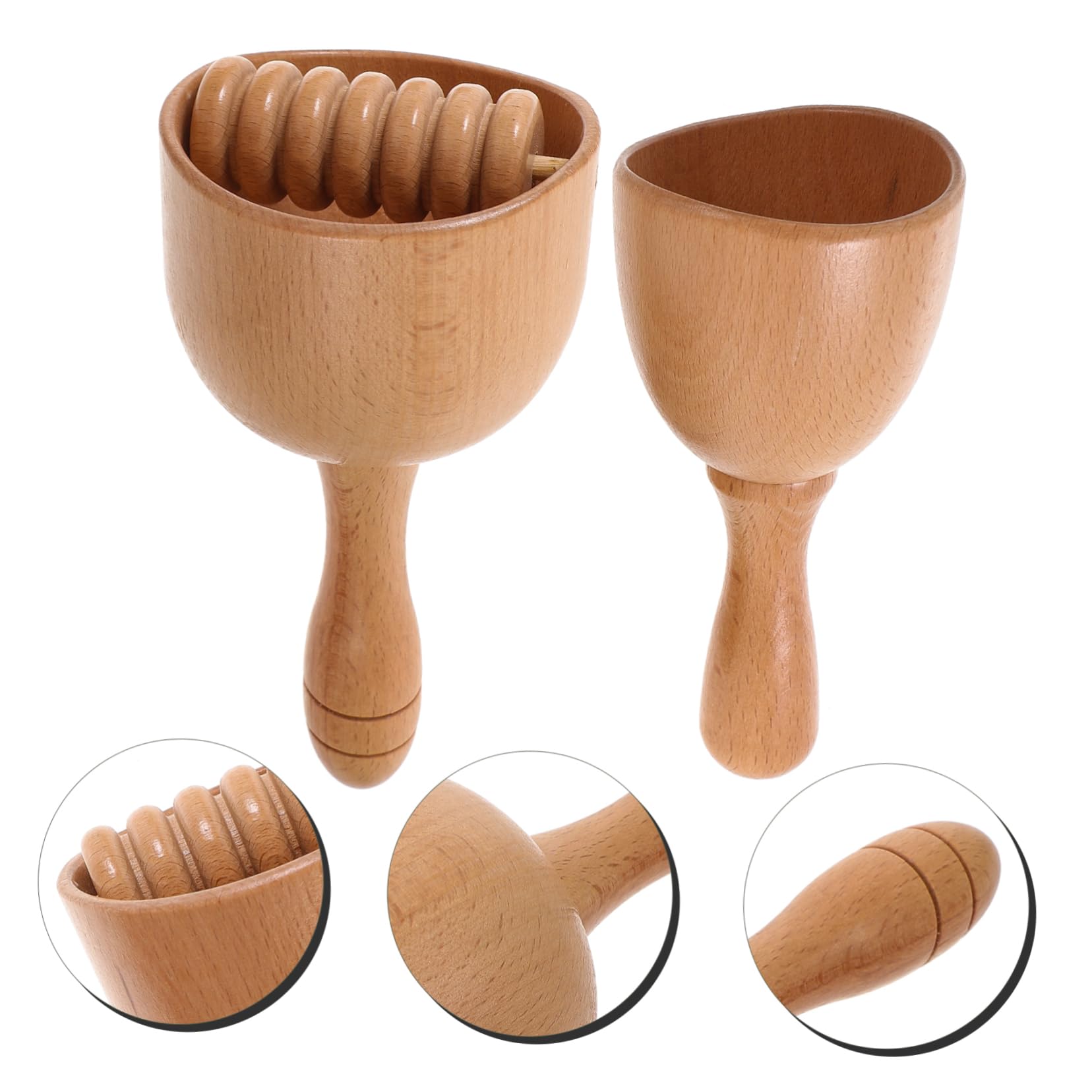 Herramienta de Automasaje Corporal de Madera 2piezas Diseño de Taza Masajeadora para Aliviar Tensión Muscular y Relajar Músculos Tensos en Espalda