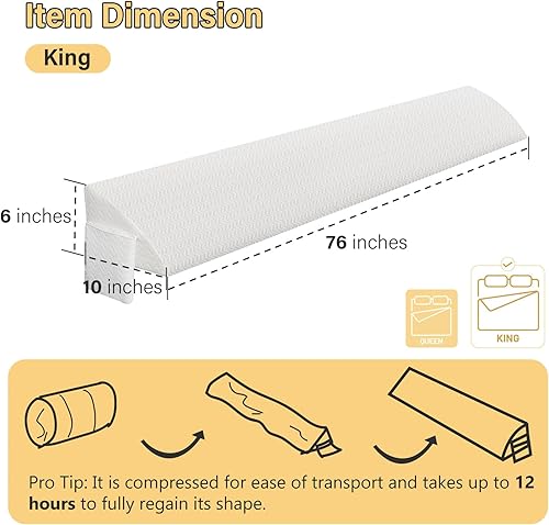 Vista 36 de VEKKIA - Almohada de cuña tamaño individual / almohada cabecera / cuña de colchón / relleno de espacio de cama que puede cerrar el espacio