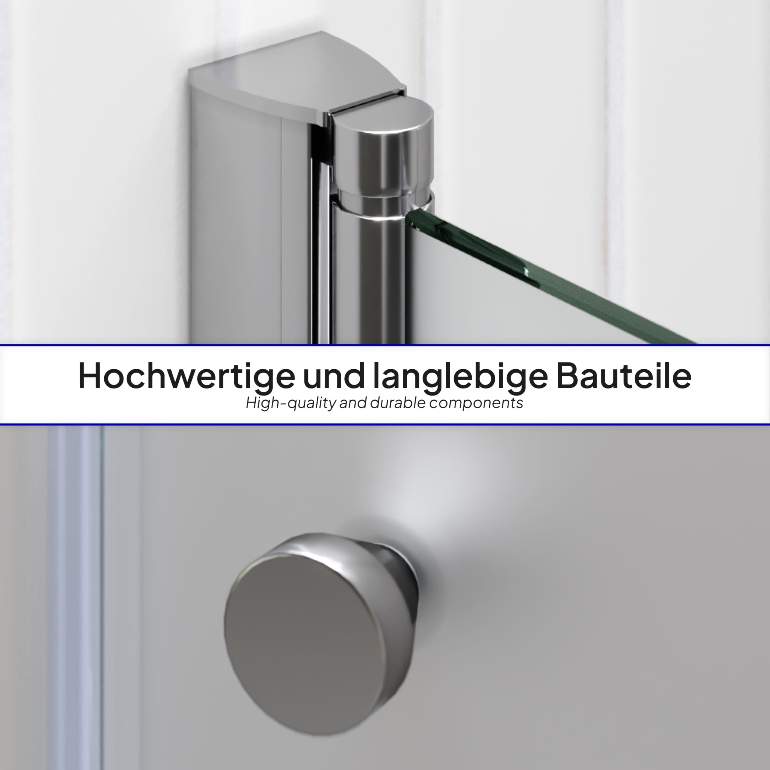 i-flair LIMA Duschtür 76x180 cm Nischentür mit Pendeltüren Satiniert, Verstellbereich 76-80 cm – 6 mm ESG Sicherheitsglas, Nanobeschichtung, Hebe-Senkmechanismus - DTF