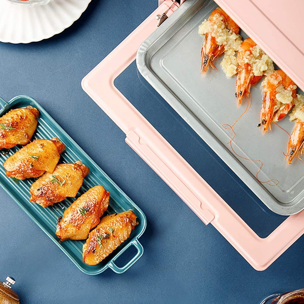 Mini Horno Tostador de 13L, Temporizador de 60 Minutos, Horno eléctrico for Hornear en el hogar, Hornear Pasteles, Pan, Multifuncional, Completamente automático