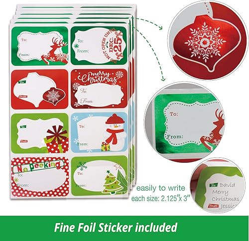 Miniatura 4 de 12 cajas de regalo blancas con tapas para envolver ropa grande y 80 calcomanías de papel de aluminio de Navidad (tamaño surtido para envolver batas,