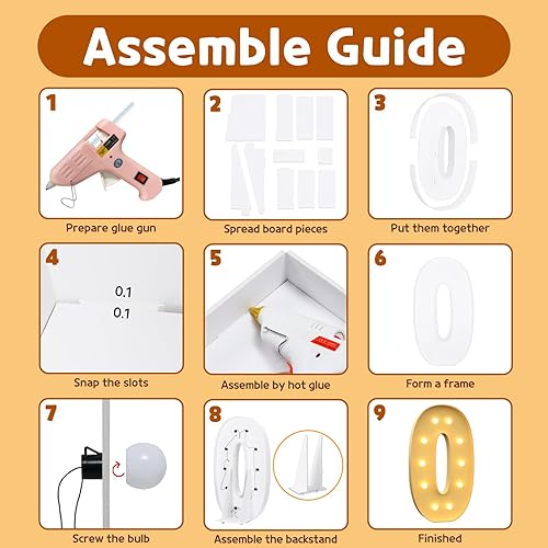 Miniatura 3 de imprsv Letras de números iluminados de 4 pies, números de marquesina para decoraciones de cumpleaños de 10, 20 y 30 años, decoración de fiesta de