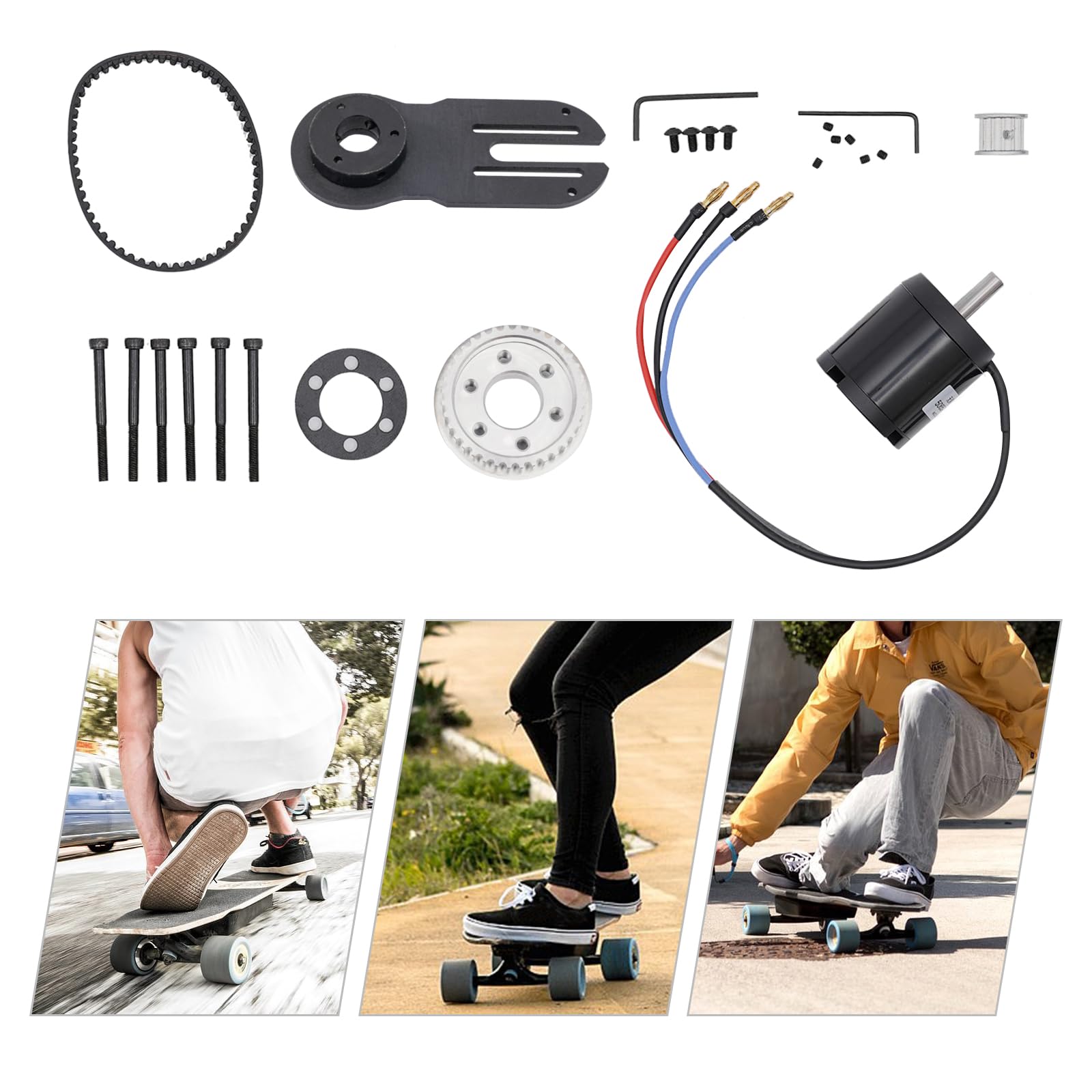 Mountain-Skateboard-Komponenten-Set – Riemenantrieb, Motorhalterung & Trucks Für Offroad-Boards