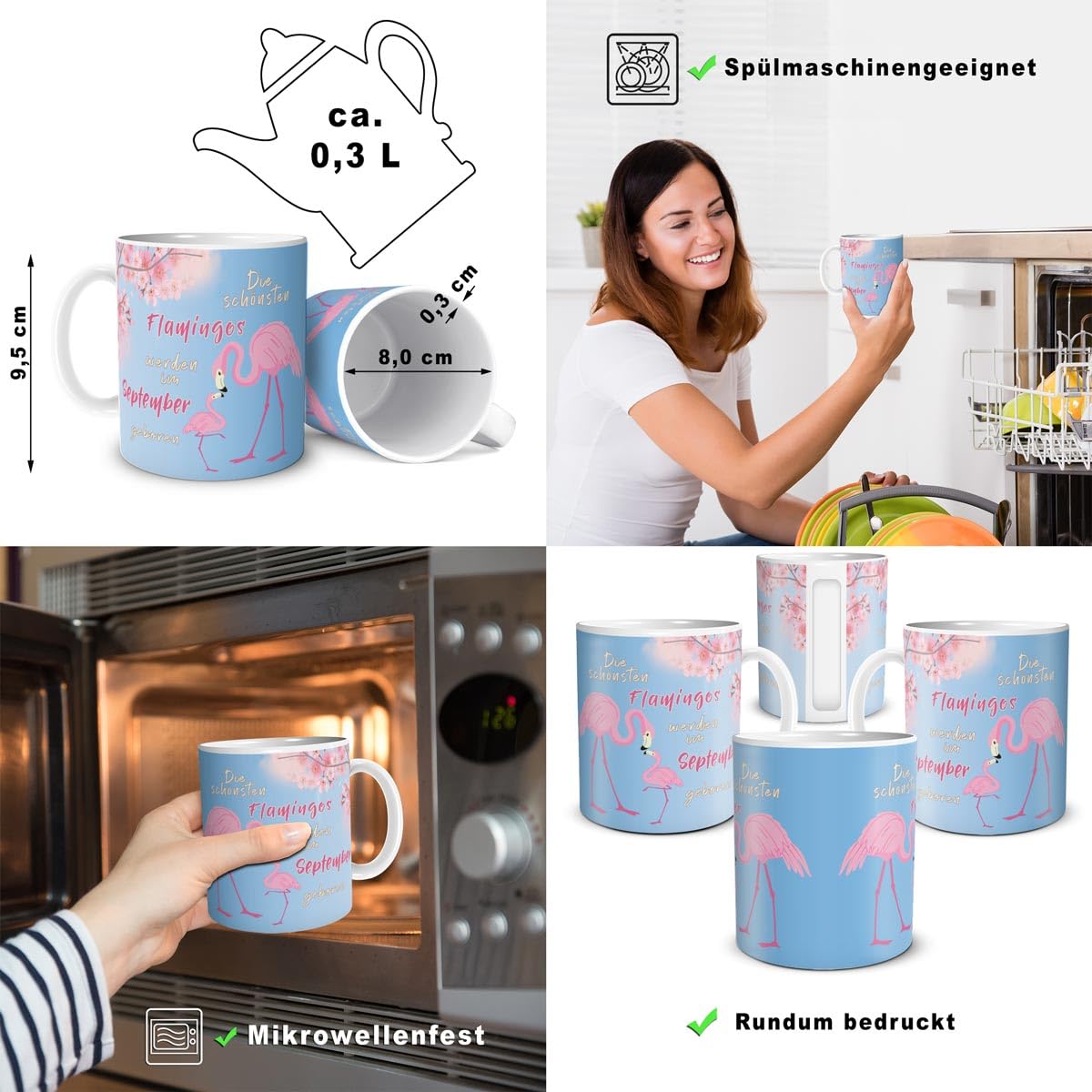 Personalisiert Flamingo Tasse Mit Namen – Lustige Geschenkidee Für Freundin, 330ml Keramik, Spülmaschinengeeignet