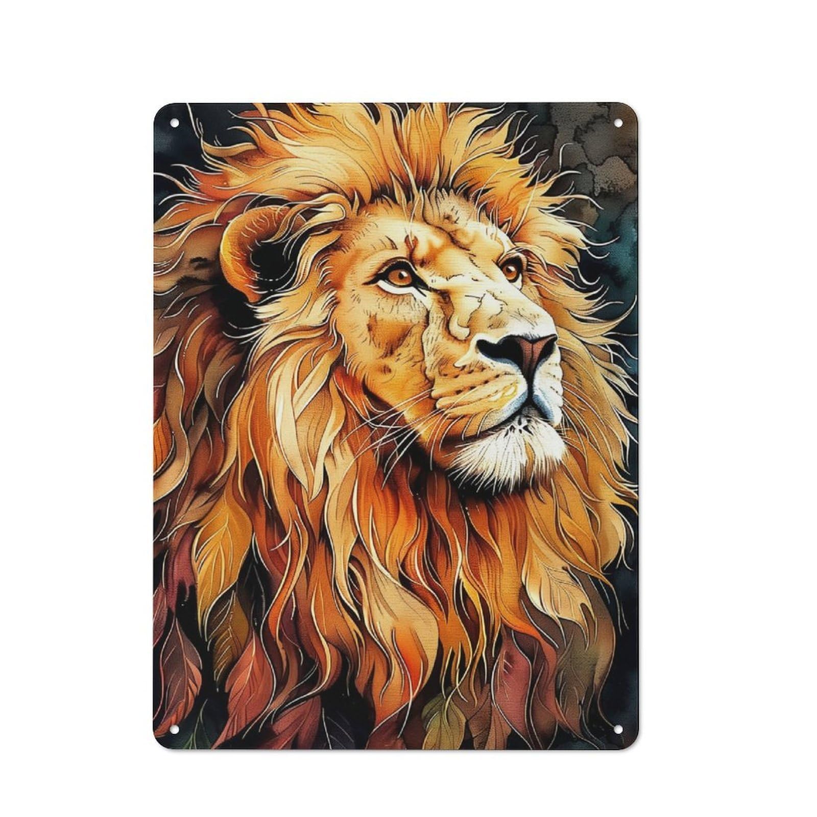 Junmoney Majestic Lion Portrait For Man Cave Or Games Room, Retro Tin Sign 40X30cm, A Christmas Gift For People Styling Man Cave And Games Room