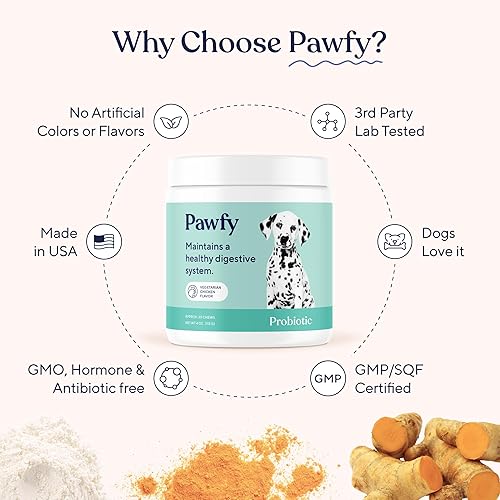 Miniatura 6 de Pawfy Probióticos para perros Apoya la salud digestiva, la diarrea para perros pequeños y grandes Mejora la salud intestinal Suplementos
