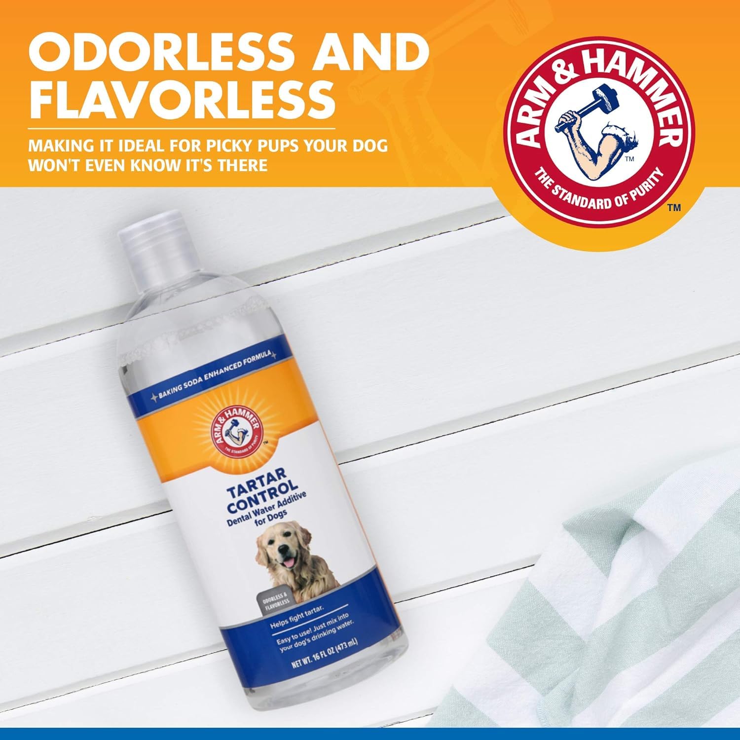Arm & Hammer Clinical Care Dental Rinse for Adult Dogs, Odorless Flavorless No Taste Water Additive for Dog Dental Care, Helps Reduce Tartar & Freshen Breath, 16 Fl Oz - 2 Pack - image 5