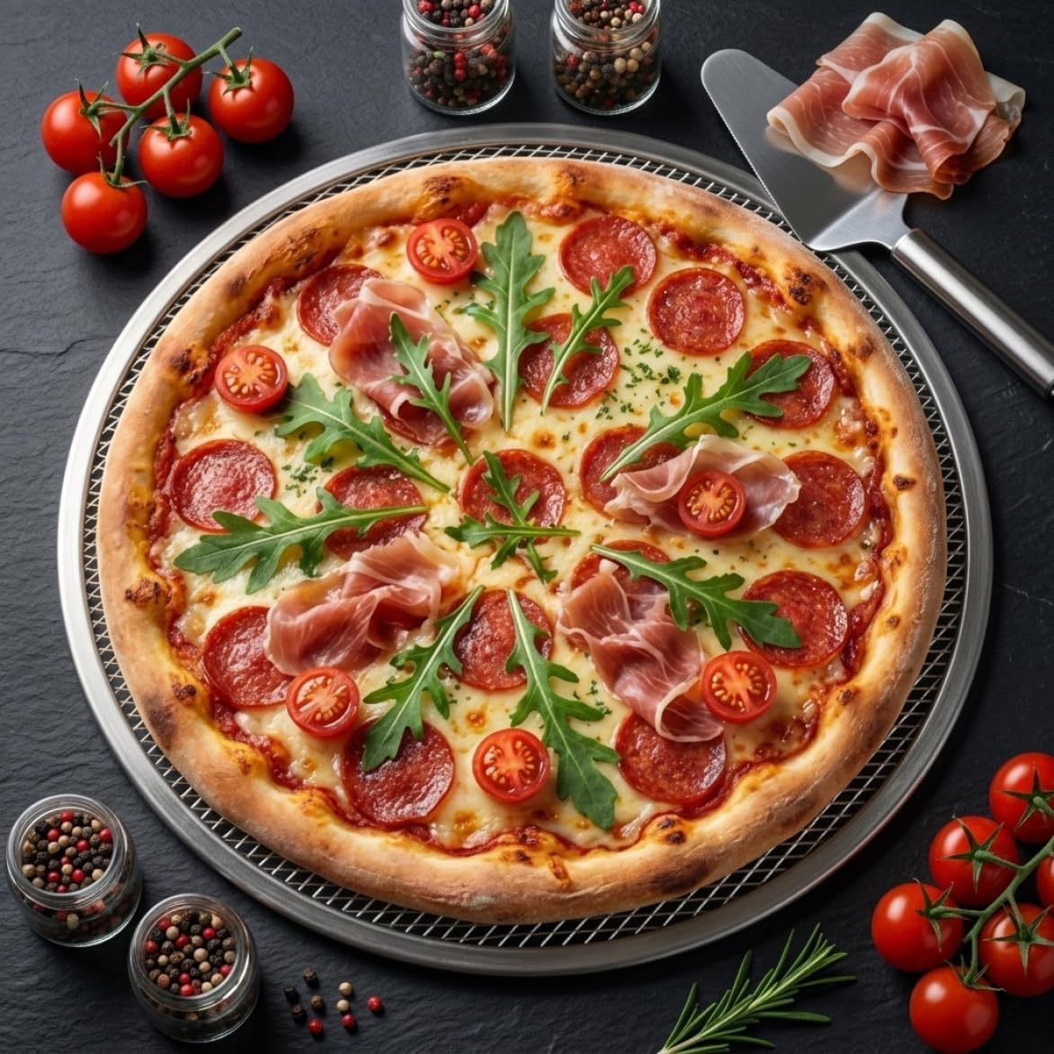 5 Pcs 14 Inch Nonstick Aluminum Mesh Pizza Screen