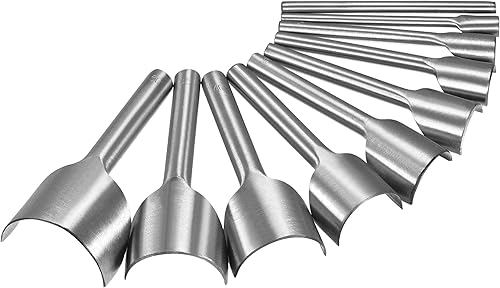 uxcell Juego de 10 cortadores de cuero medio redondo de 0.197in a 1.969in de correa de perforación para manualidades