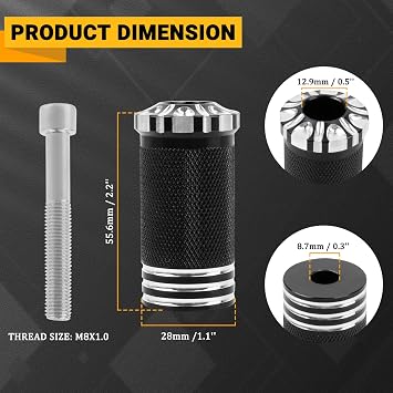 Motorcycle Shifter Peg Aluminum Alloy Dirt Bike Shifters Pegs Compatible with Harley Davidson Street Glide Road King Softail Sportster - Black