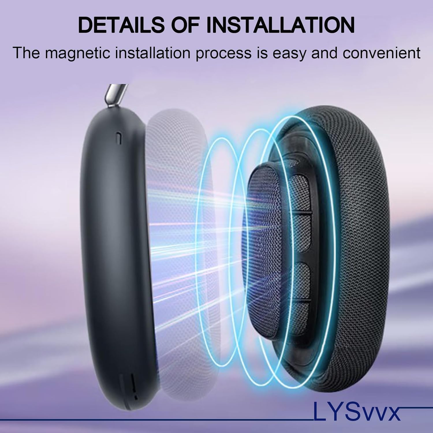 Replacements Ear Pads for Apple AirPods Max Headphones, Featuring Protein Leather Cover with Memory Foam and Magnet for Enhanced Comfort (Space Gray) - Image 4