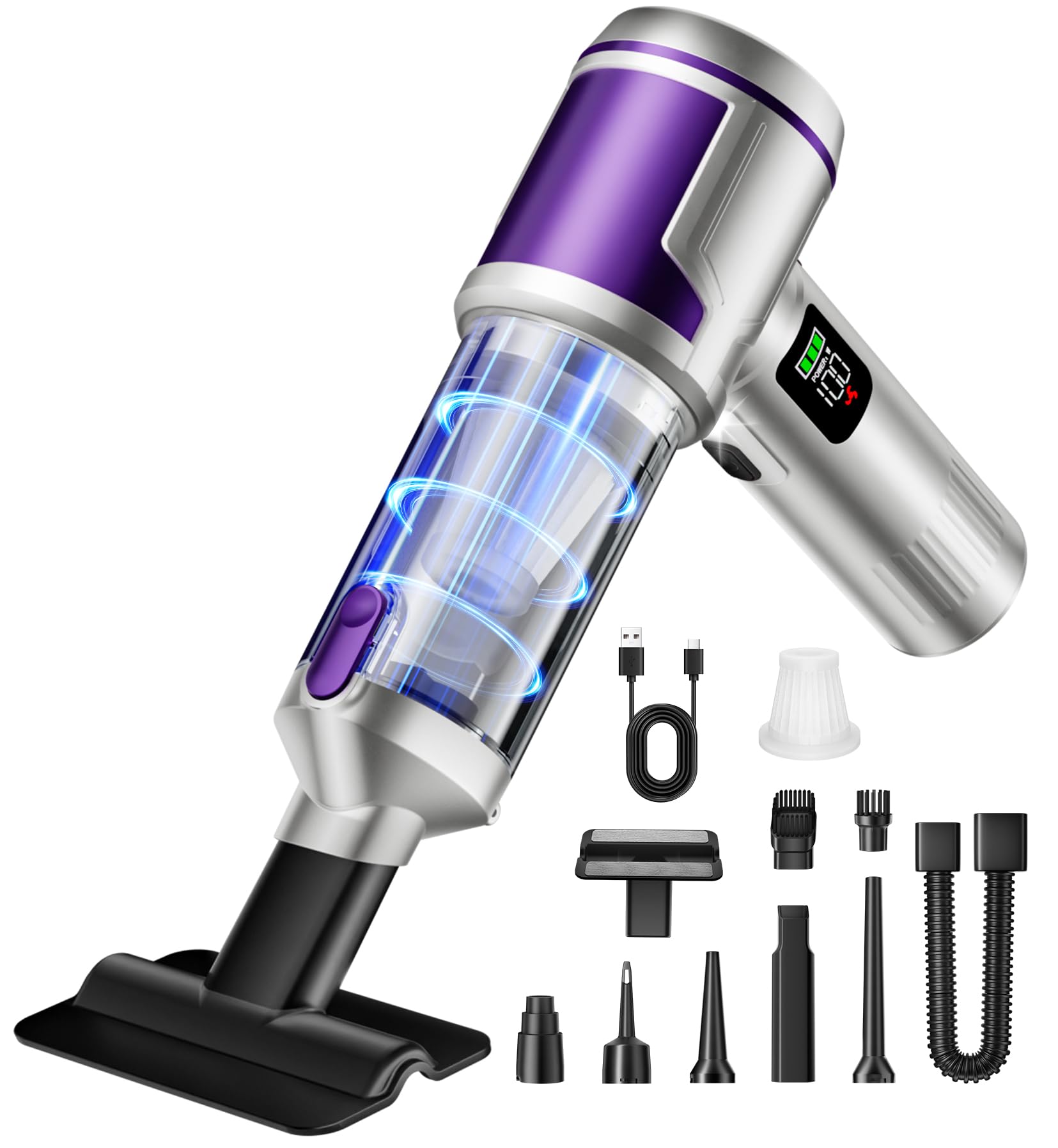 Kdewere Handheld Car Vacuum Portable Cordless