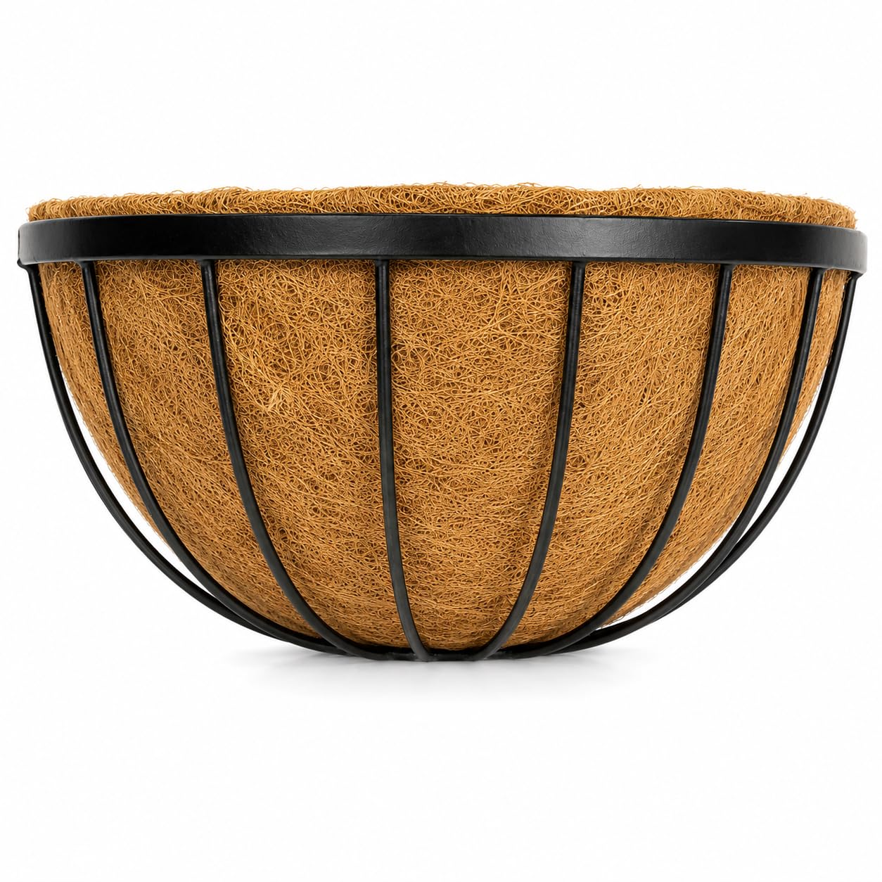 Tildenet Country Forge Oxford Wall Basket with Coco Liner, 40cm wide, WBO16CL, Black