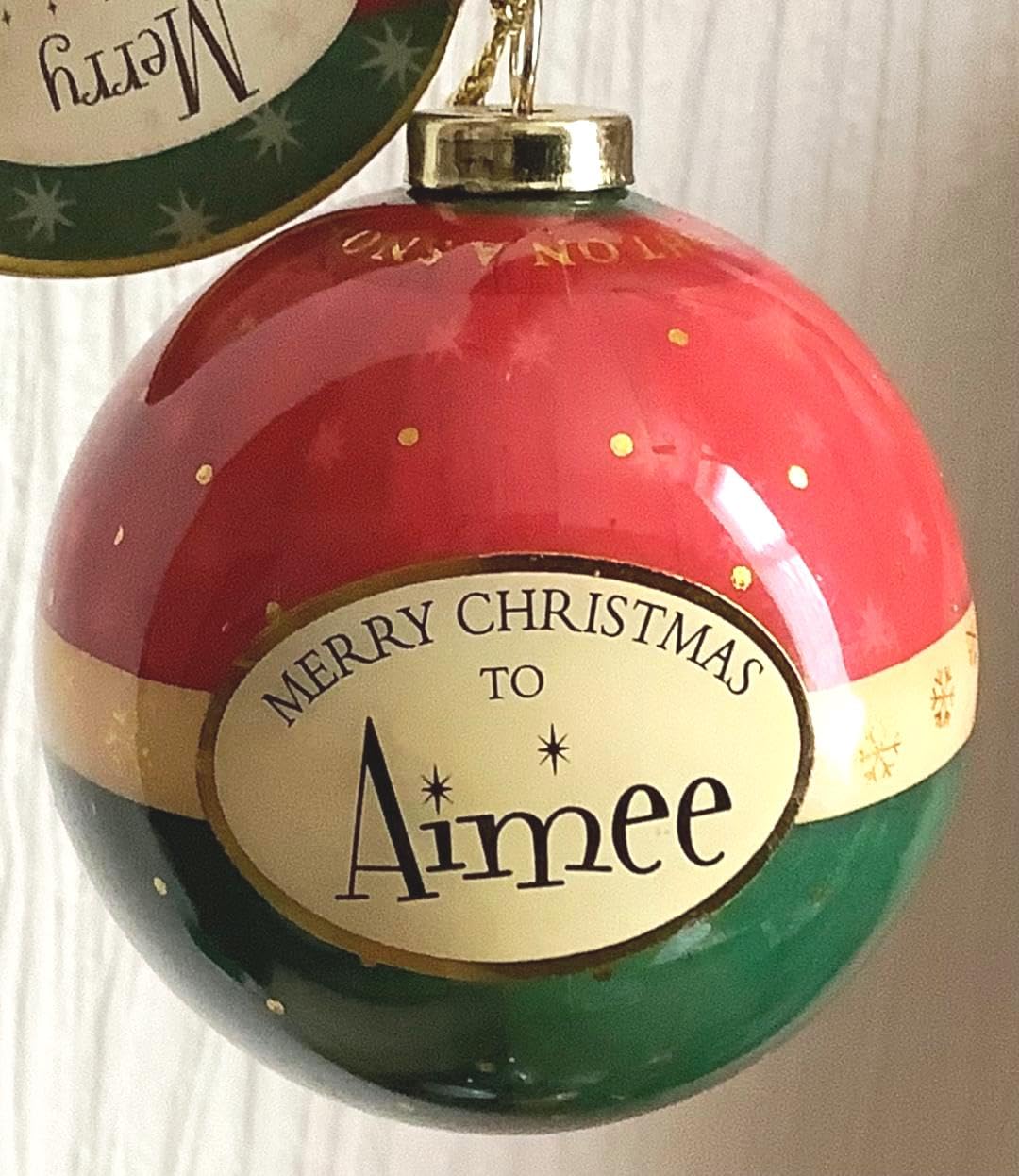 Personalised Multicoloured Name Bauble Christmas Xmas Tree Decoration (Aimee)