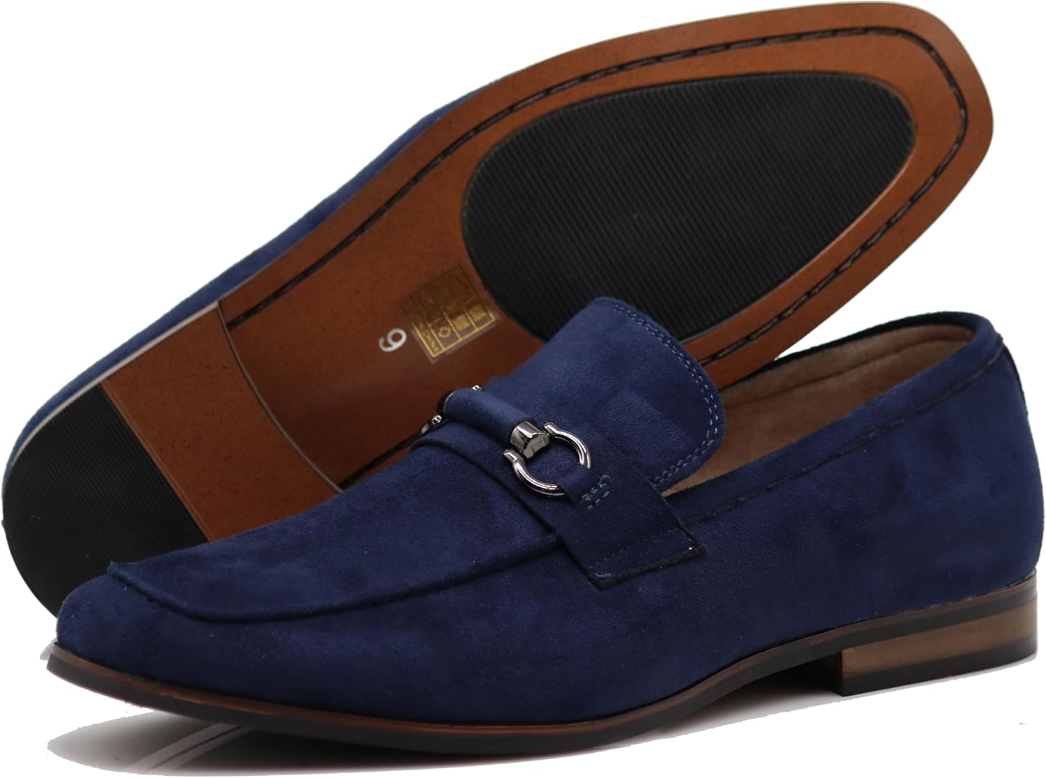 Enzo Romeo MHG Men's Business Casual Formal Vegan Suede Loafers Slip On Driving Dress Shoes