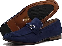 Enzo Romeo MHG Men's Business Casual Formal Vegan Suede Loafers Slip On Driving Dress Shoes