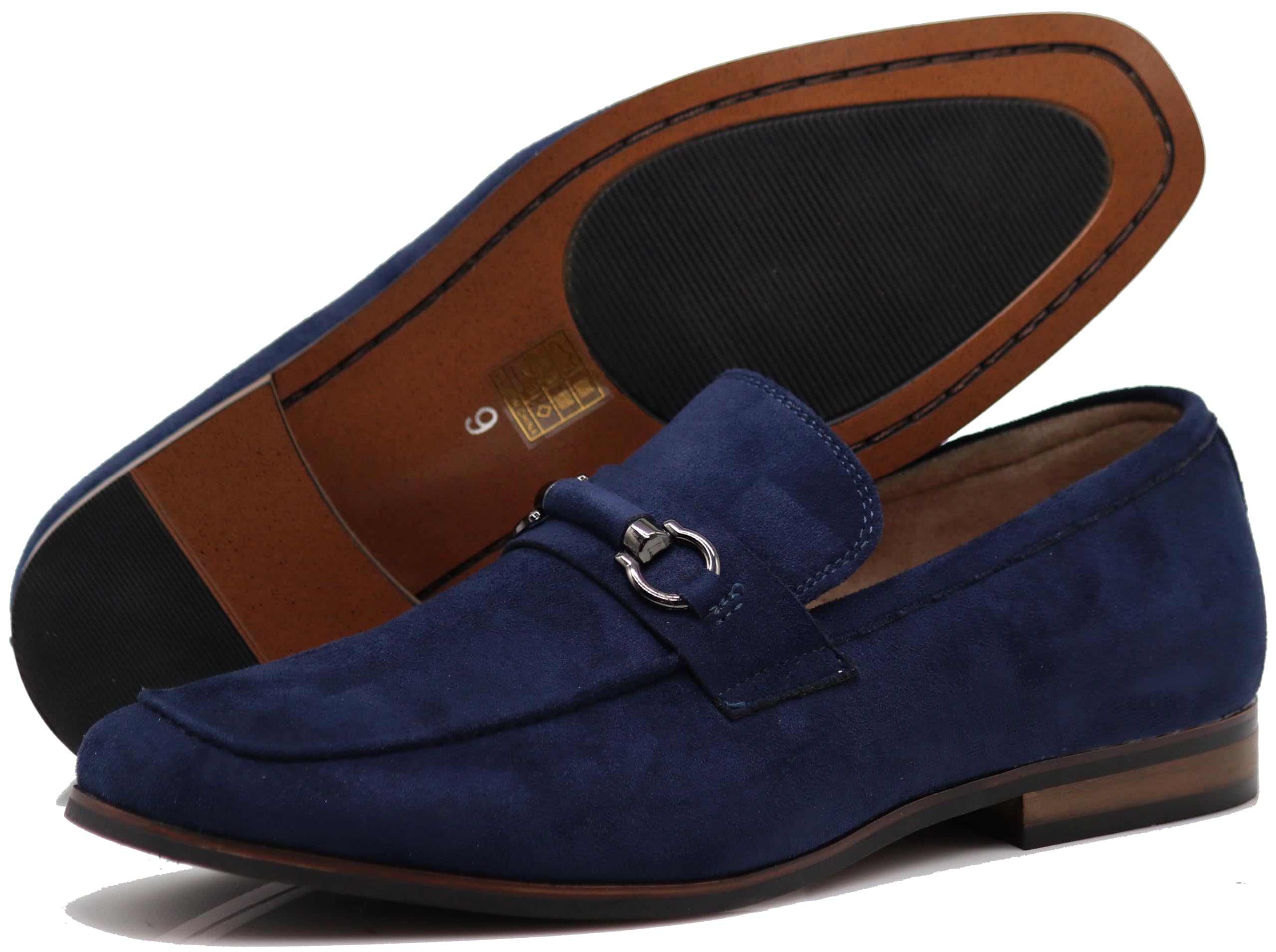 Enzo Romeo MHG Men's Business Casual Formal Vegan Suede Loafers Slip On Driving Dress Shoes